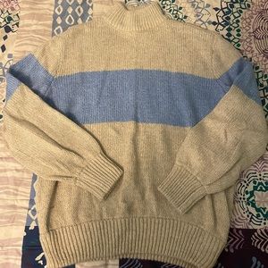 Aerie beige and blue sweater